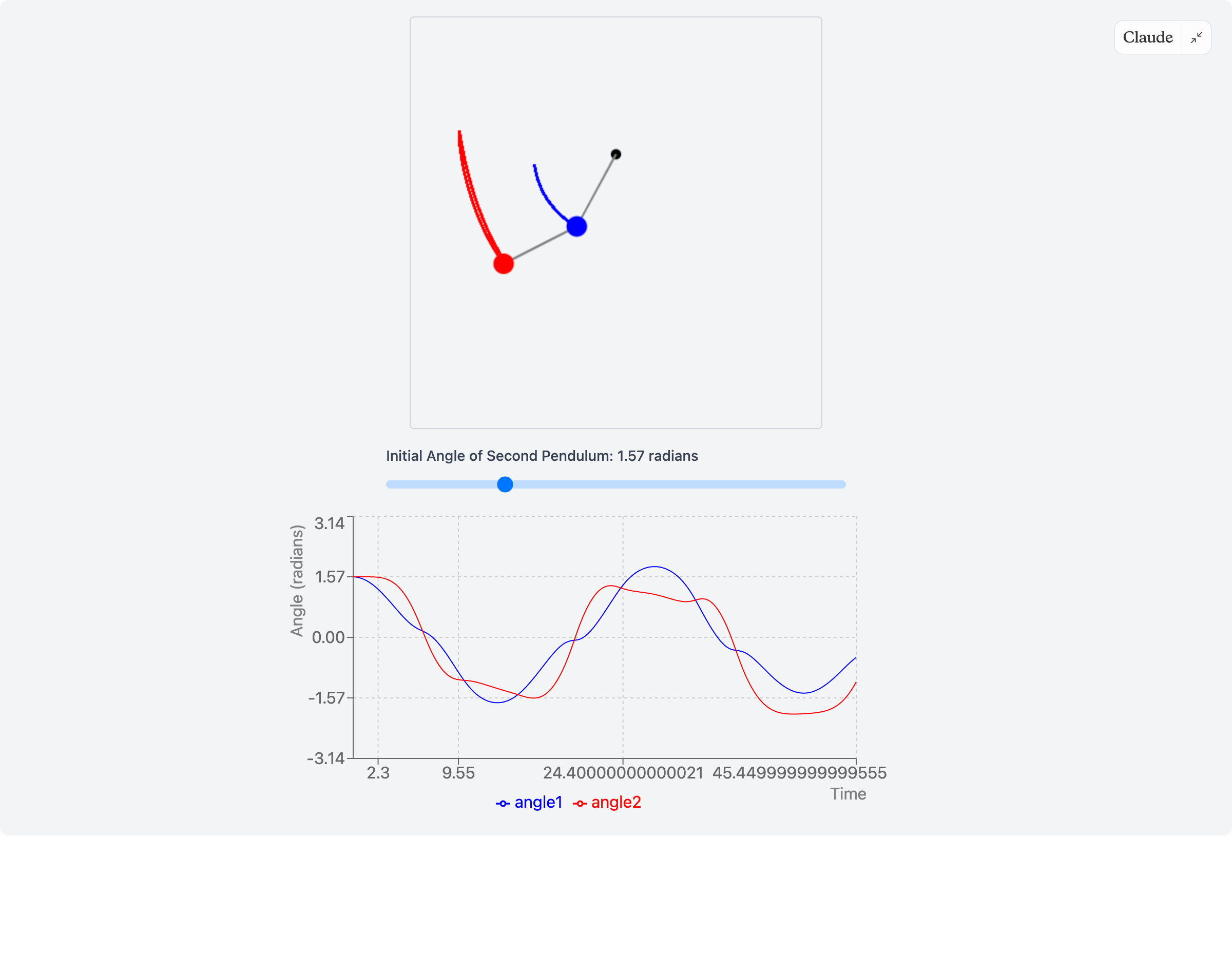 Double Pendulum Simulation preview Double Pendulum Simulation screenshot